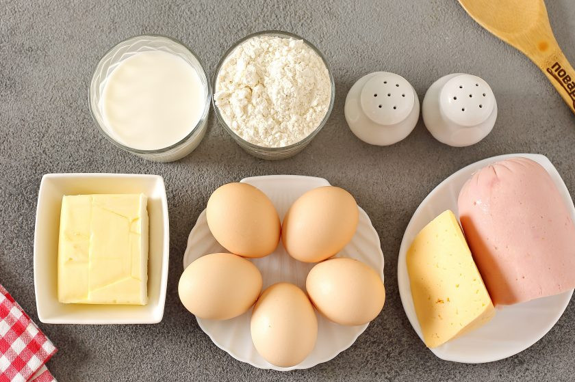 1. Этап. Киш по Джейми Оливеру: Подготовьте все ингредиенты.