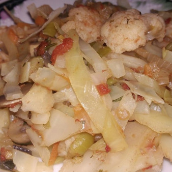 Овощи с грибами без масла