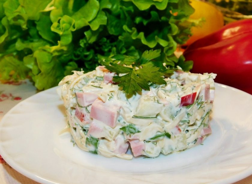 1. Этап. Салат София: Заправьте салат майонезом и подавайте к столу. Приятного аппетита!