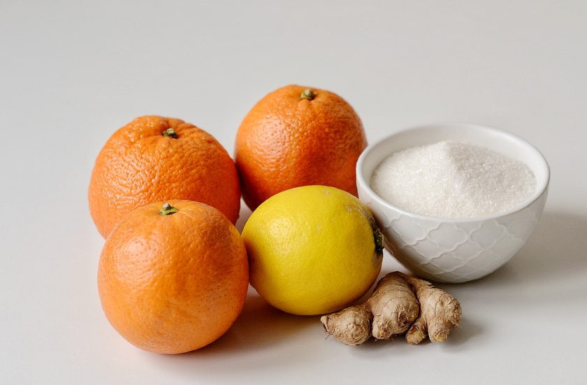 1. Этап. Апельсиновый джем с имбирем: Подготовьте все ингредиенты.