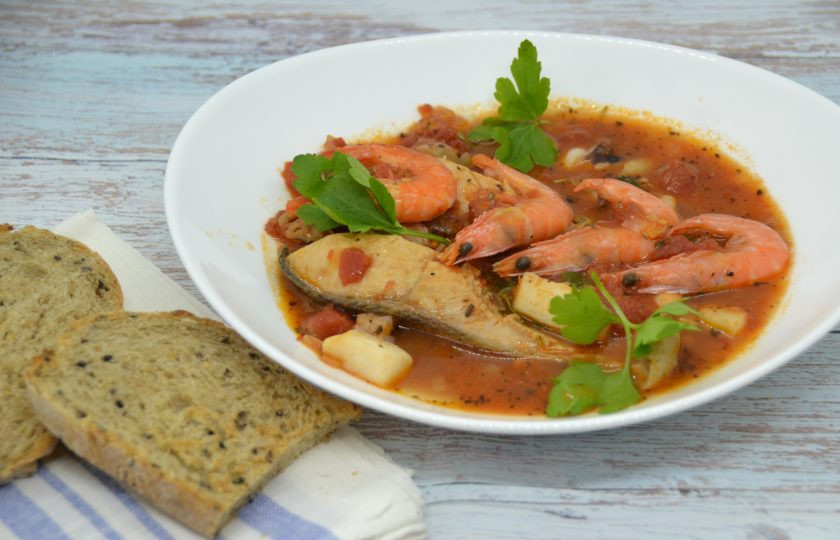 1. Этап. Зуппа ди пеше: Подавайте 