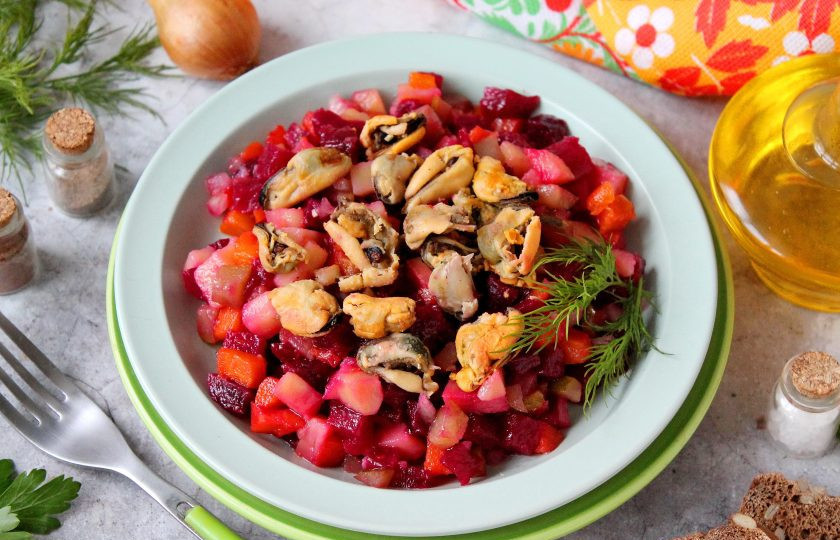 1. Этап. Винегрет с мидиями: Приятного аппетита!