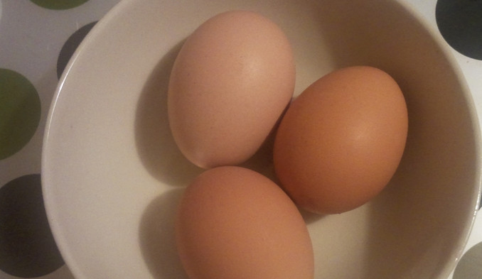 1. Этап. Белая береза (салат с черносливом): Яйца варим вкрутую.