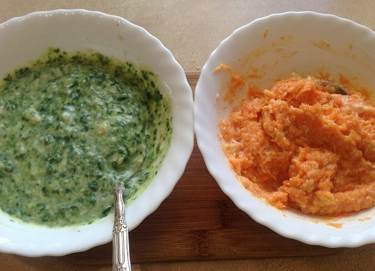 1. Этап. Морковно-шпинатное суфле: 7. И тщательно перемешаем до однородности.