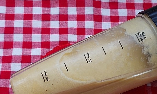 1. Этап. Смузи-сорбет с облепихой, тыквой и кабачком: Измельчить и взбить