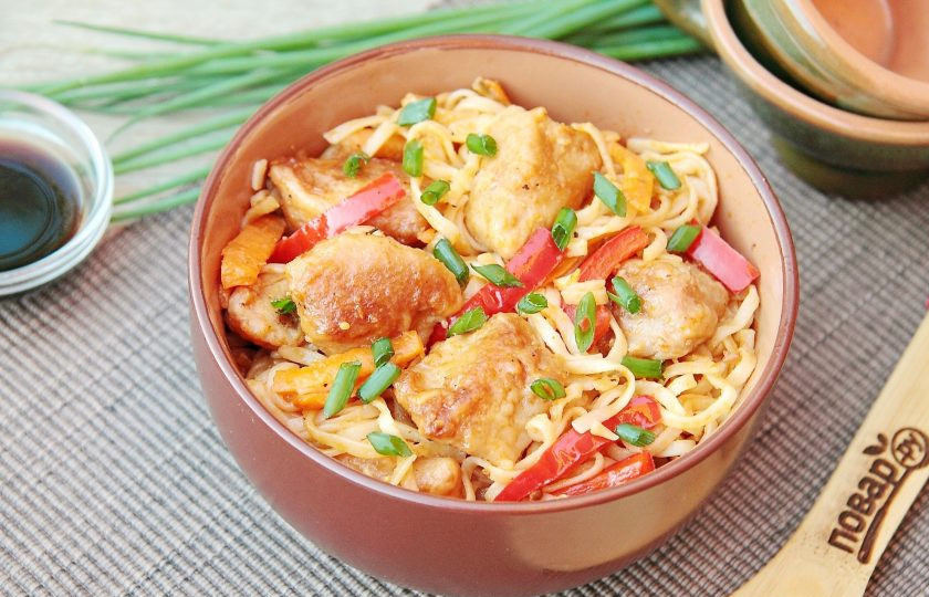 1. Этап. Свинина с лапшой по-азиатски: 11. Свинина с лапшой по-азиатски готова. Приятного аппетита!