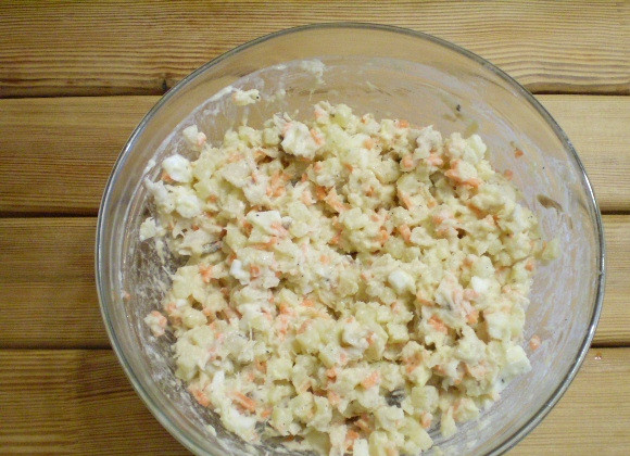 1. Этап. Салат Обезьянка с корейской морковкой: Салат готов.