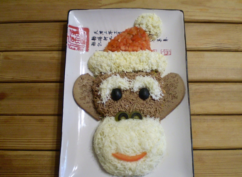 1. Этап. Салат Новогодняя обезьянка: Сделайте 