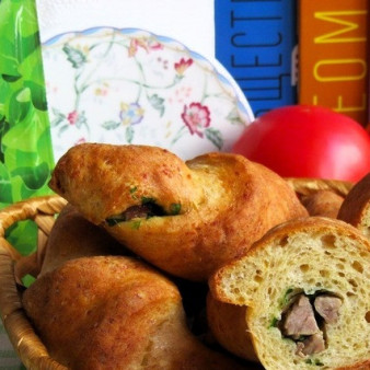 Творожные рогалики с индейкой