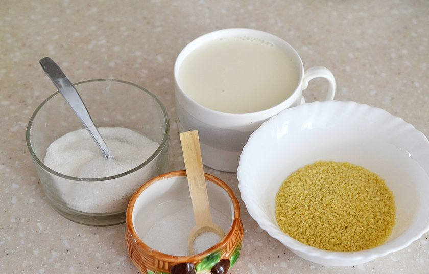 1. Этап. Жидкая пшеничная каша: Подготовьте необходимые ингредиенты.