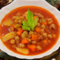 Томатный суп с тунцом и нутом