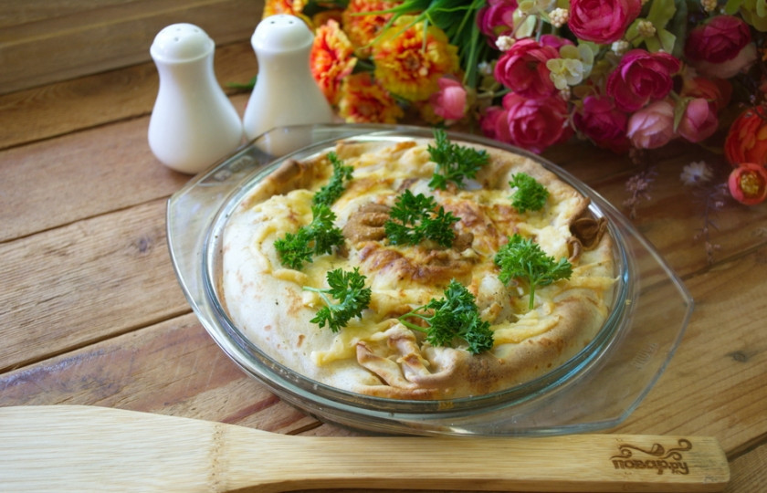 1. Этап. Пирог блинный с курицей: Блюдо готово к подаче на стол!