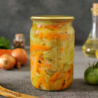 Салат из зеленых помидоров без стерилизации на зиму