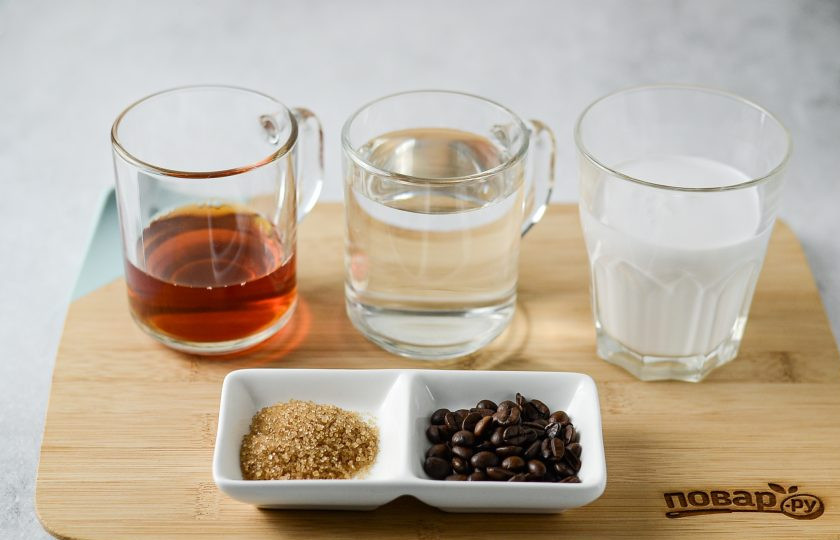 1. Этап. Кофе по-ирландски: Подготовьте все ингредиенты.