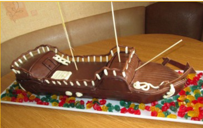1. Этап. Торт Корабль: 11. После укрытия мастикой, можно оставить торт в холодном месте. Когда высохнут паруса - наденьте их на основы. Вот и все, мы вам представили классический рецепт торта 