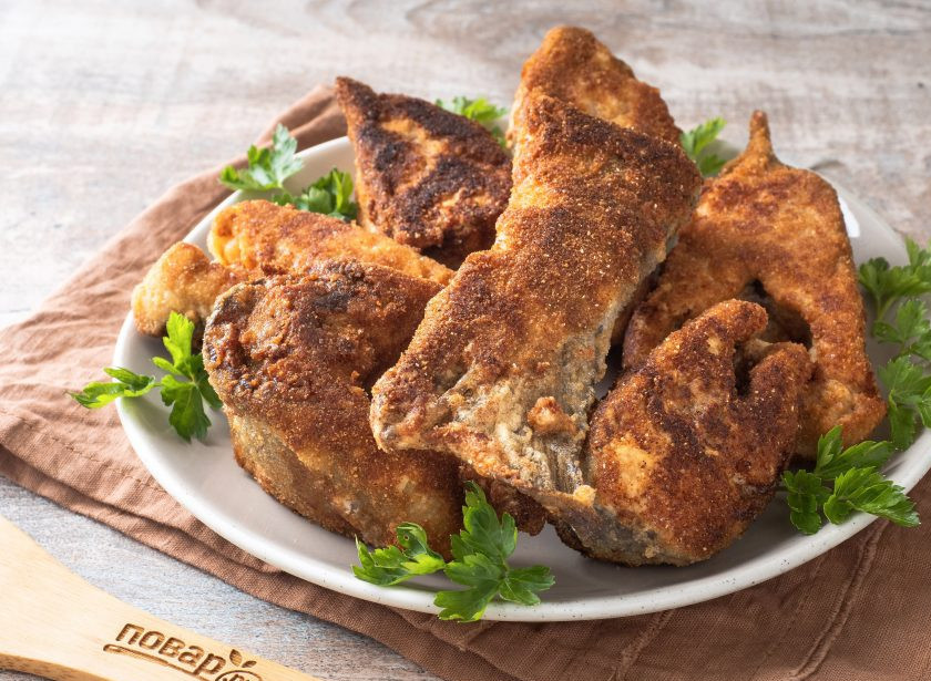 1. Этап. Горбуша в панировочных сухарях на сковороде: Приятного аппетита!