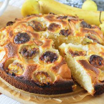 Бананово-грушевый пирог