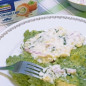 Зеленые равиоли с чесночным соусом