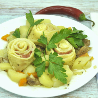 Штрудли с картофелем и мясом