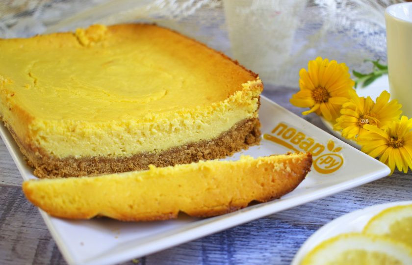 1. Этап. Ароматный лимонный чизкейк: Полностью остудите, поставьте в холодильник минимум на 4 часа, можно на ночь.