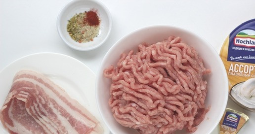 1. Этап. Мясные шарики в беконе: Приготовить все ингредиенты по списку