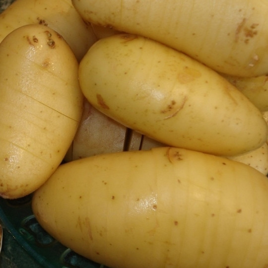 1. Этап. Картошка в сметане в мультиварке: Берем картофель, промываем его под проточной водой.