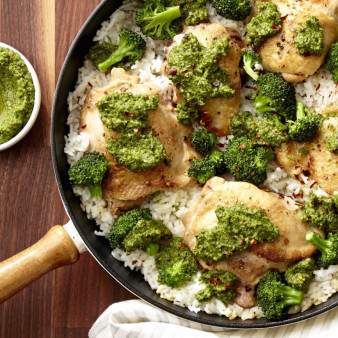 Broccoli Pesto Chicken & Rice