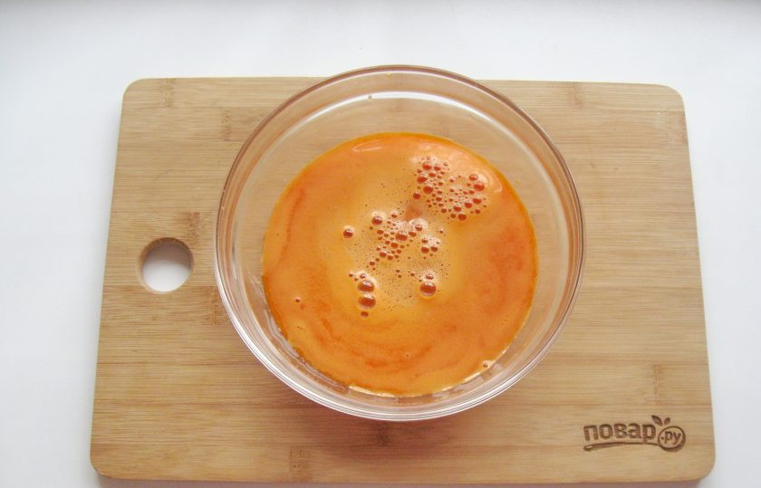 1. Этап. Сок из тыквы: Сок из тыквы и яблок готов.