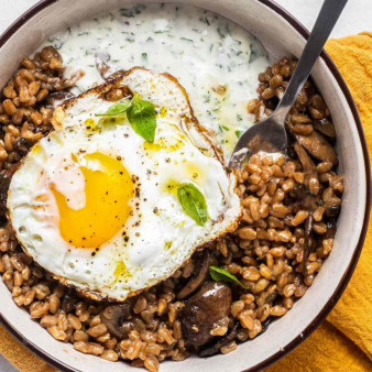 Farro, Mushroom, and Egg Grain Bowls