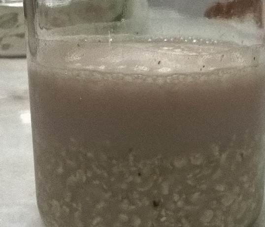 1. Этап. Ленивая овсянка в банке: 1. Итак, процесс на самом деле невероятно простой. Для начала подготовьте небольшую баночку, выложите туда хлопья. Залейте их йогуртом. В данном случае используется фруктовый йогурт.