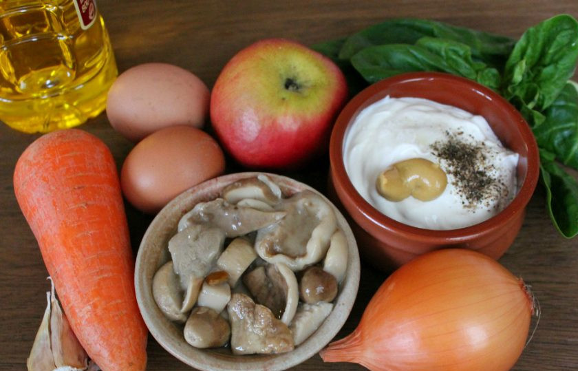 1. Этап. Салат Зимнее солнце: Подготовим ингредиенты.