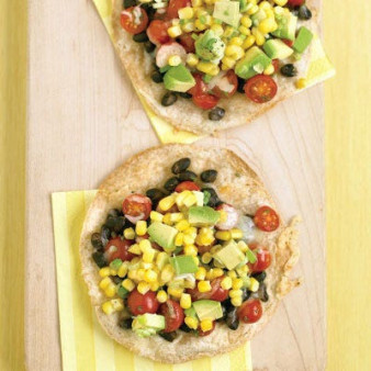 Black-Bean Tostadas with Corn Relish