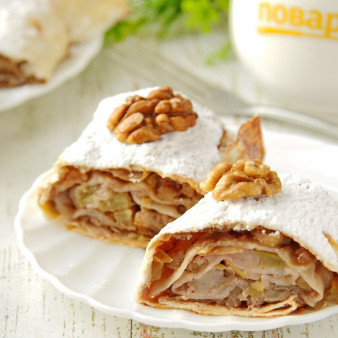 Яблочный штрудель диетический