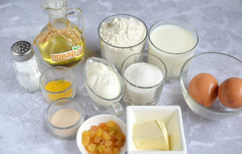 1. Этап. Золотые булочки: 1. Подготовьте продукты. Приступим!