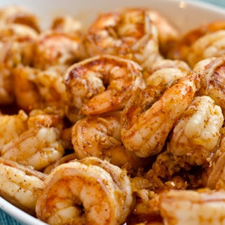 Острые жареные креветки