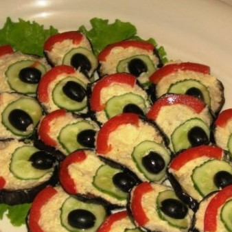 Баклажаны жареные Павлиний хвост