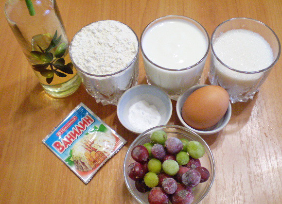 1. Этап. Пирог с ягодами на кефире: Подготовим продукты.