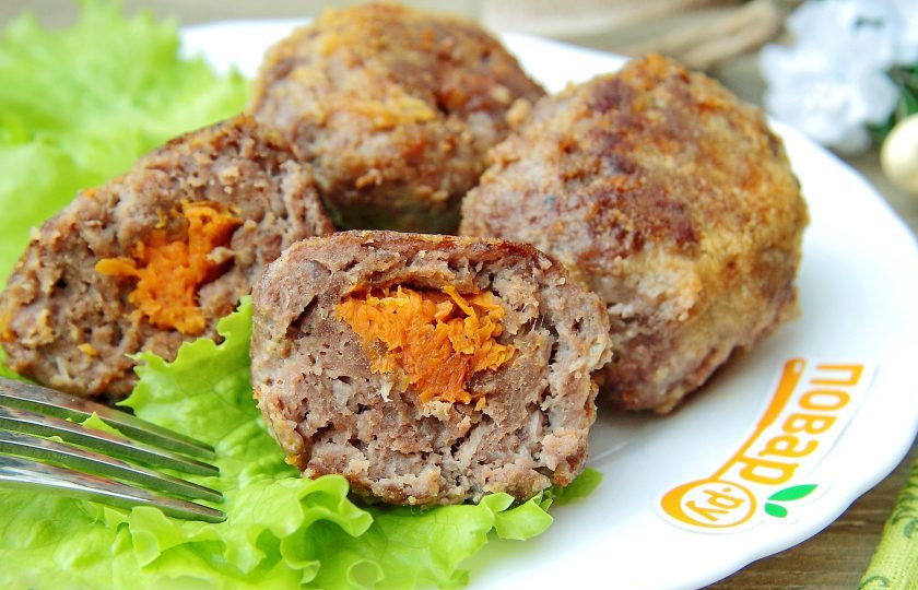 1. Этап. Зразы мясные с морковью: Приятного аппетита!