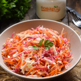 Салат из редьки с капустой