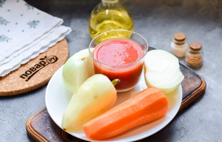 1. Этап. Соус для котлет: Подготовьте все ингредиенты.