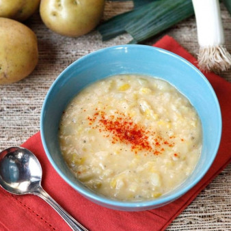 Суп с луком-пореем и картофелем