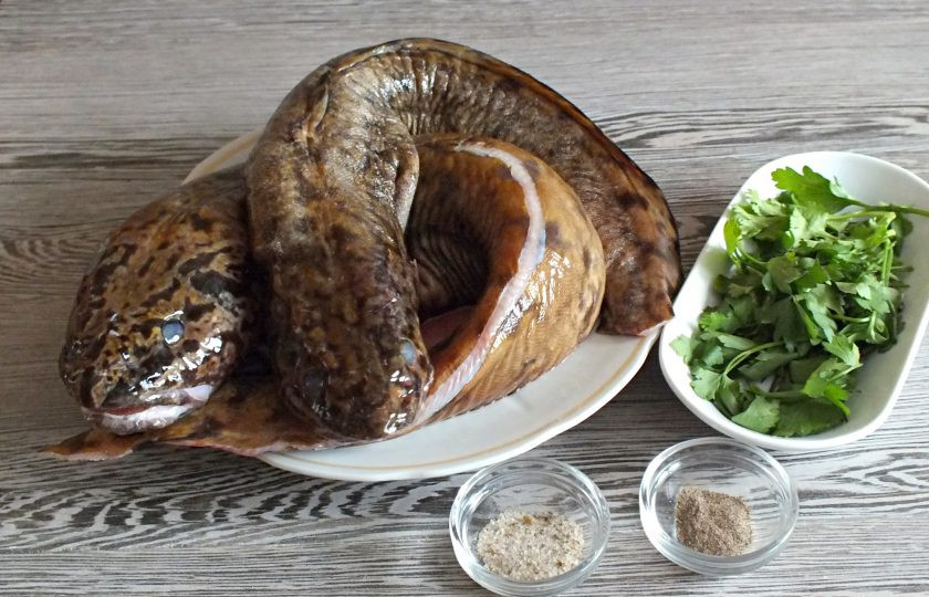 1. Этап. Налим на мангале: Подготовьте необходимые ингредиенты.