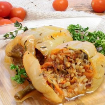 Фаршированный перец грибами в духовке