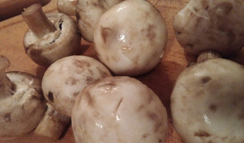 1. Этап. Омлет с грибами по диете Дюкана: 1. Остались у меня шампиньоны и уже напитались влагой, поэтому начали немного темнеть. Это не страшно совершенно, и такие грибочки отлично подойдут, например, для омлета. Моя мама давно на диете Дюкана, и я периодически балую ее всякими простыми и полезными вкусностями. Вот и сегодня решила приготовить ей на ужин такой омлет с грибами по диете Дюкана. Итак, моем тщательно грибочки и нарезаем их желаемым способом. Кожицу я не снимаю.