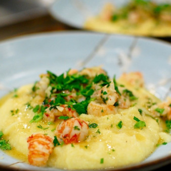 Полента с лангустинами