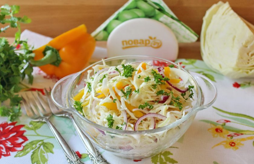 1. Этап. Капустный салат по-немецки: Капустный салат по-немецки готов. Подавайте на закуску или как гарнир к мясу, птице, рыбе.