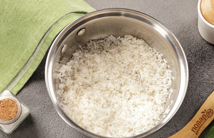 1. Этап. Суши-моти: Рис хорошо промойте.
