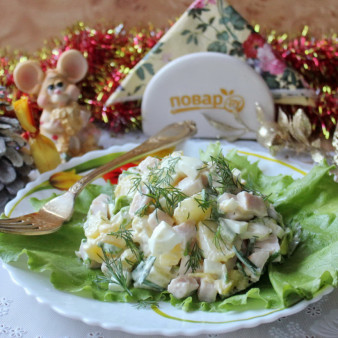 Салат с ананасом на Новый год