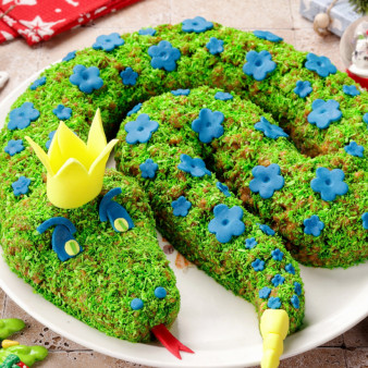 Новогодний торт Зеленая Змея