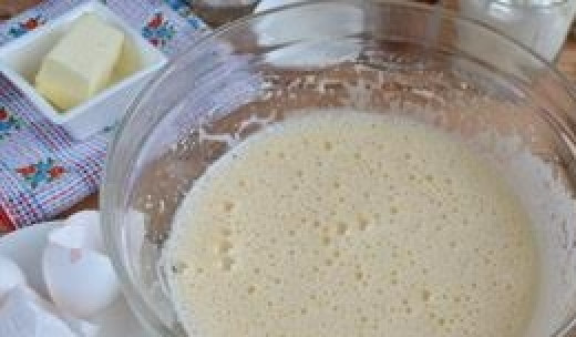 1. Этап. Торт Ванька кучерявый: 3. Результат взбивания на фото. Масса воздушная, пышная.